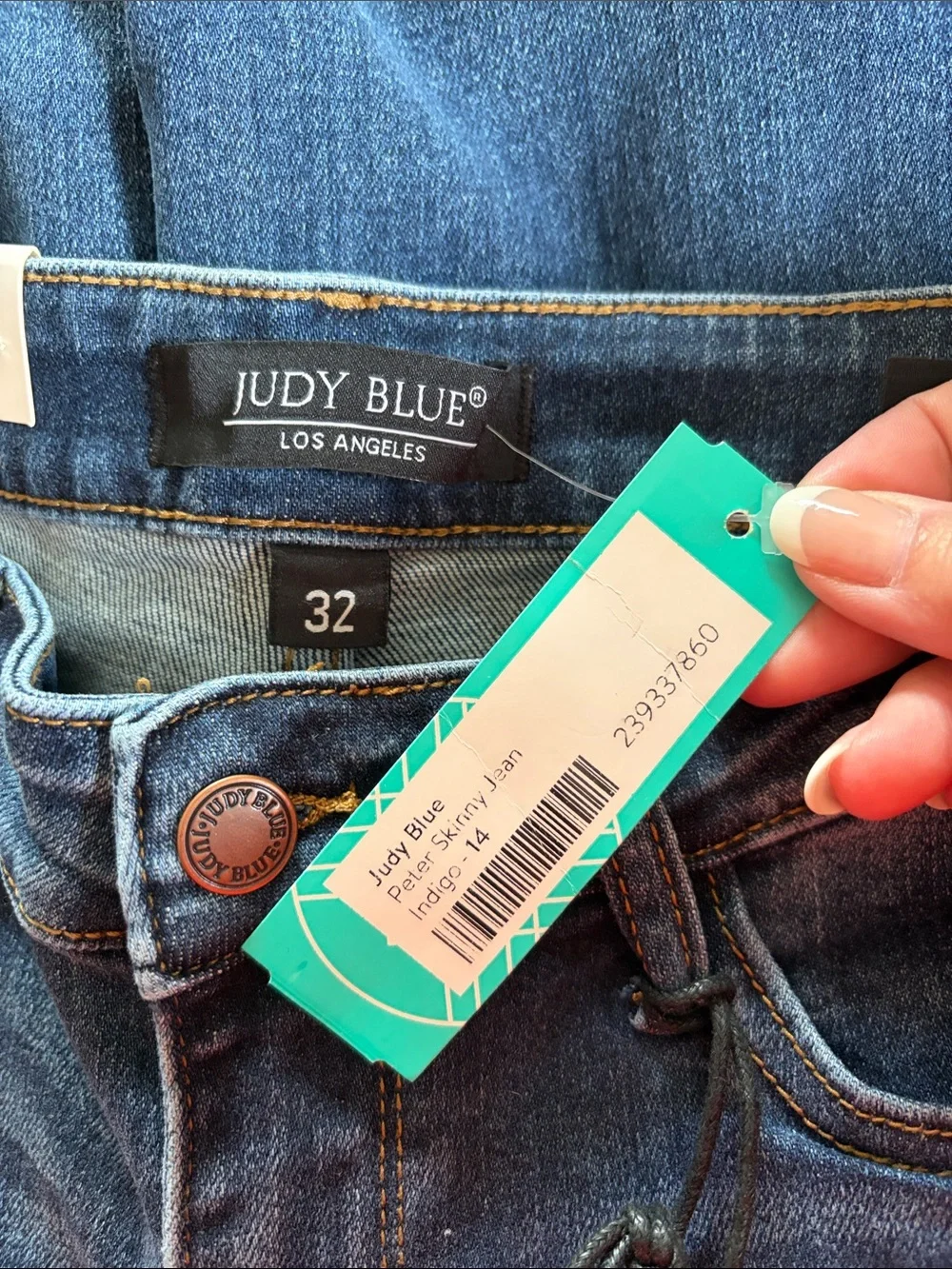 Judy‎ Blue Mid-Rise Skinny Jeans Size 32/14 NWT Medium Blue